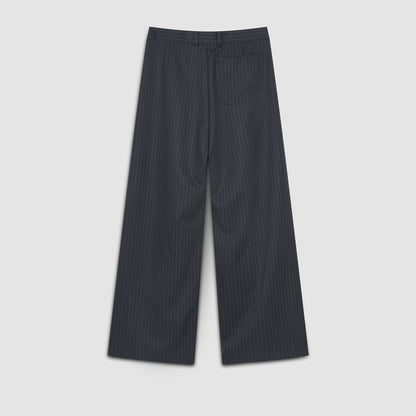 Pinstripe Office Trousers (Graphite)
