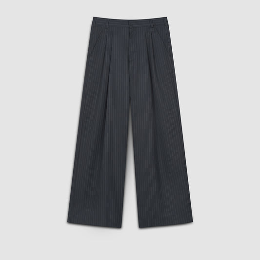 Pinstripe Office Trousers (Graphite)
