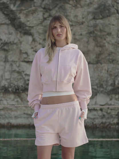 Baby Zip Hoodie (Pastel Pink)