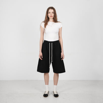 Barrel Flowy Shorts (Black)